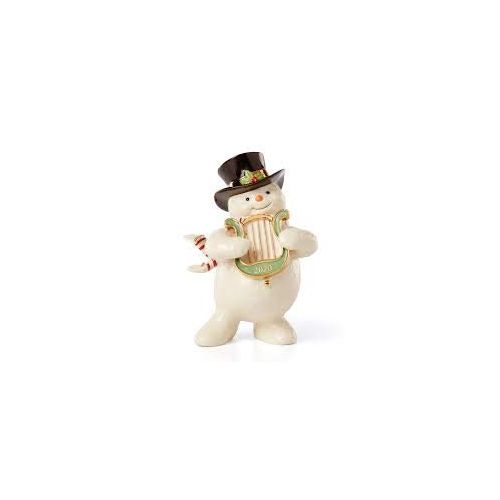 레녹스 Lenox 2020 Snowy Harpist Snowman Figurine, 1.65 LB, Multi