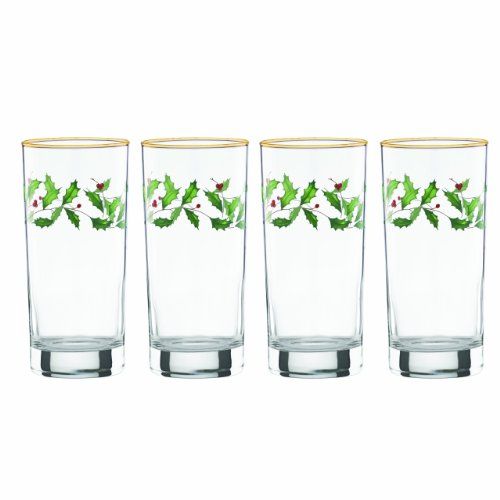 레녹스 Lenox Holiday 4 Piece Highball Glass Set