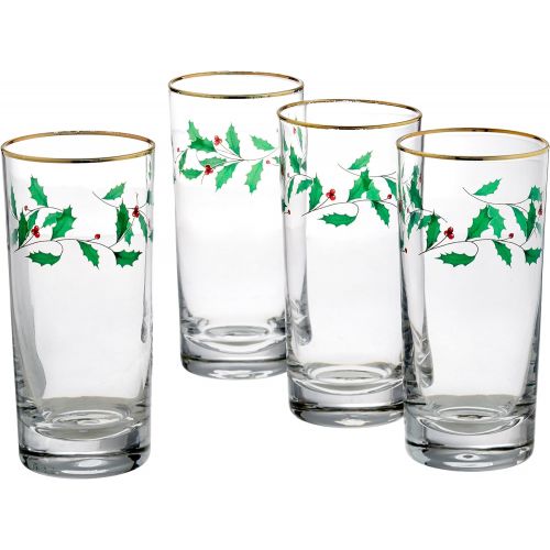 레녹스 Lenox Holiday 4 Piece Highball Glass Set