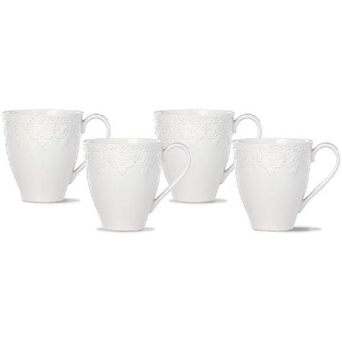 레녹스 Lenox White Chelse Muse Fleur 4Pc Mug Set, 2.95 LB