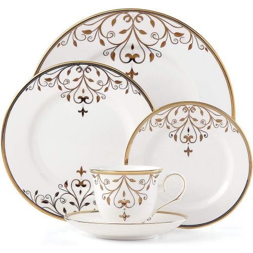 레녹스 Lenox Opal Innocence Scroll Gold 5 Piece Place Setting, 3.75 LB, Metallic