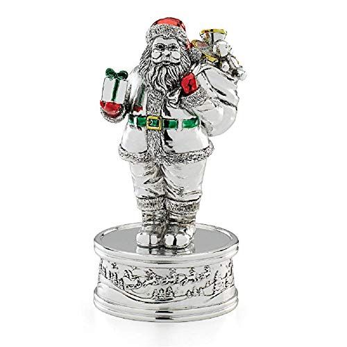 레녹스 Lenox Reed and Barton Vintage Christmas Musical Santa Figurine, 1.00 LB, Metallic