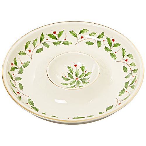 레녹스 Lenox Holiday Chip and Dip,Ivory