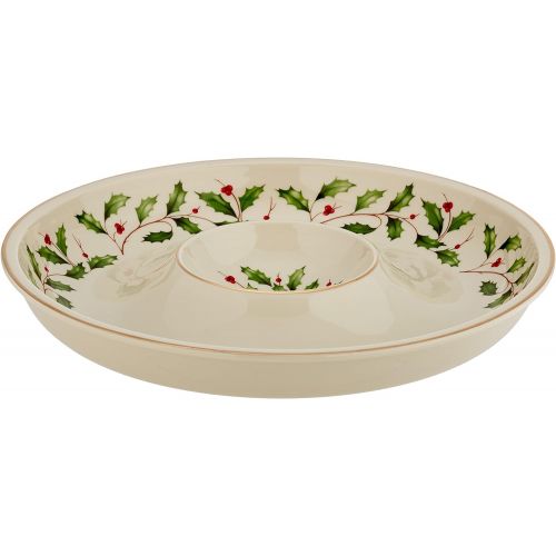 레녹스 Lenox Holiday Chip and Dip,Ivory