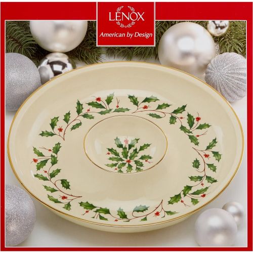 레녹스 Lenox Holiday Chip and Dip,Ivory