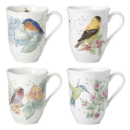 레녹스 Lenox Butterfly Meadow Flutter Mugs, Set of 4, Multicolor