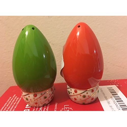 레녹스 Lenox China Jewels Holiday Lights Red and Green Salt & Pepper Shakers