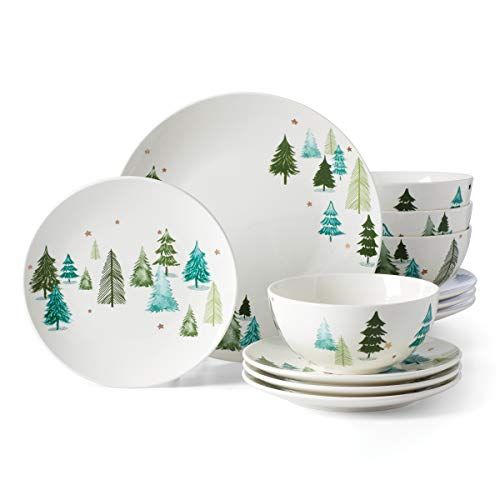 레녹스 Lenox 893565 Balsam Lane 12 Piece Dinnerware Set