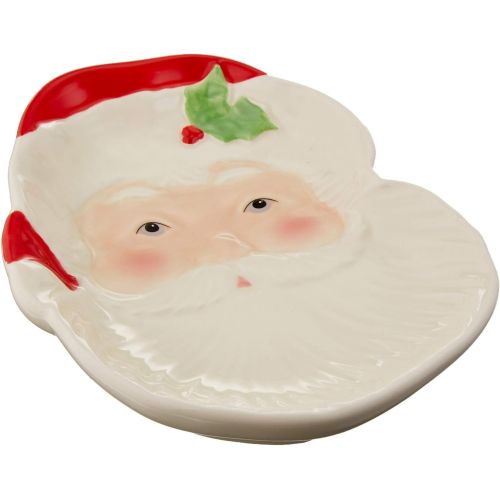 레녹스 Lenox Holiday Santa Spoon Rest Red & Green, 1.75 LB