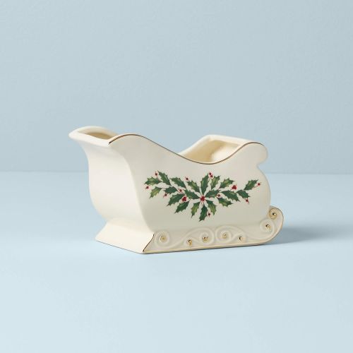 레녹스 Lenox Holiday Sleigh Candy Dish, 1.40 LB, Red & Green