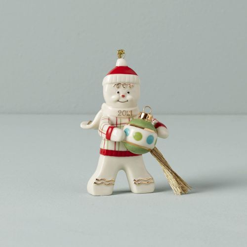 레녹스 Lenox 2021 Trimming The Tree Gingerbread Ornament, 0.30 LB, Ivory