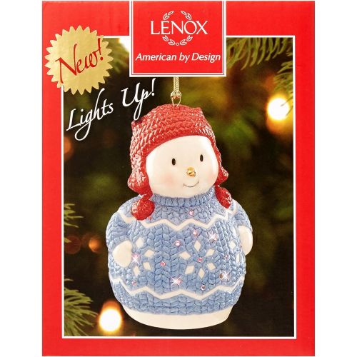 레녹스 Lenox Christmas Sweater Ornament Santa, Green/Red