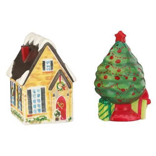 레녹스 Holiday Inspirations & Illustrations House and Tree Salt & Pepper Set by Lenox