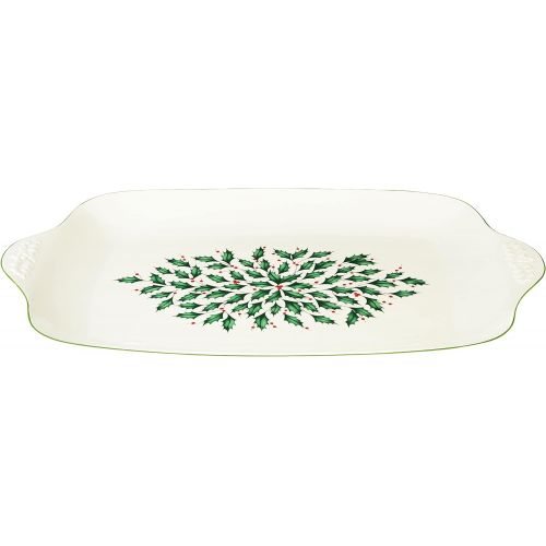 레녹스 Lenox 886163 Holiday Large Serving Platter, Red & Green, 6.0 LB