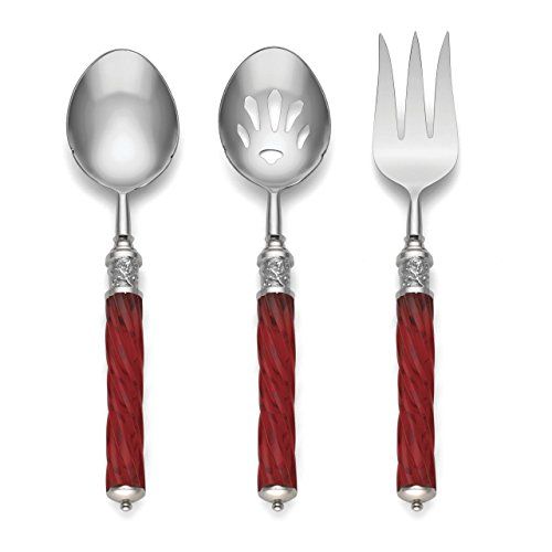 레녹스 Lenox Holiday Jewel 3 Pc Serving Set, 1.65 LB, Red