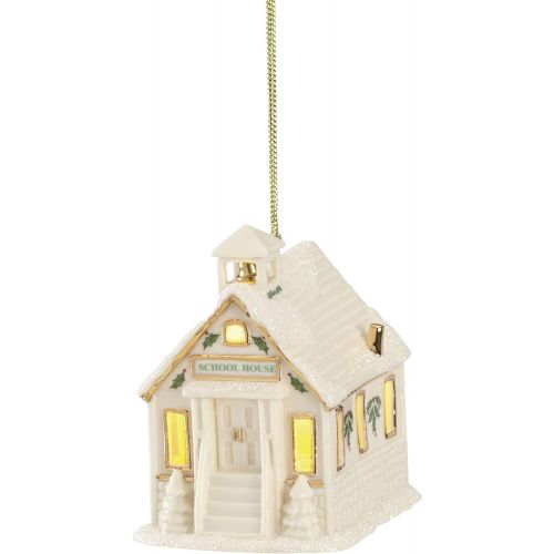 레녹스 Lenox 883293 Christmas Village Schoolhouse Lighted Ornament