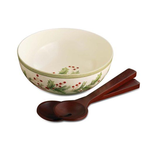 레녹스 Lenox Holiday Gatherings 3 Piece Salad Set