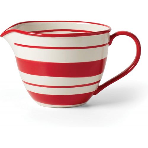 레녹스 Lenox Holiday Stripe Batter Bowl, 2.9 LB, Red & Green