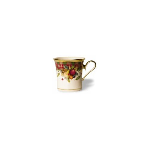 레녹스 Lenox Holiday Tartan Gold Banded Ivory China Accent Mug