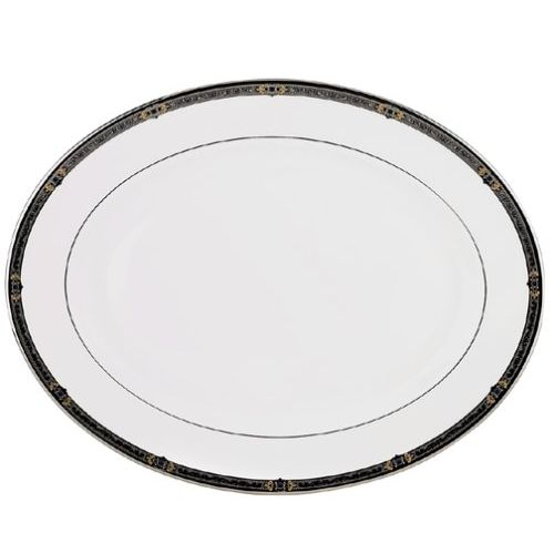 레녹스 Lenox Vintage Jewel Platinum Banded Bone China Oval Platter, 16 in