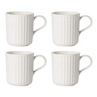 Lenox French Perle Scallop 4 Piece Mug Set, 3.30 LB, White