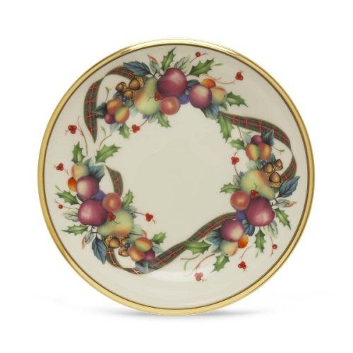 레녹스 Lenox Holiday Tartan Gold Banded Ivory China Butter Plate