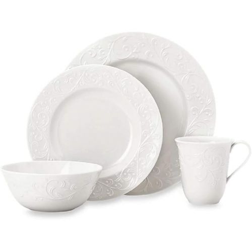 레녹스 Lenox Opal Innocence Carved Dinnerware, 21.55 LB, 16 Piece Place Setting