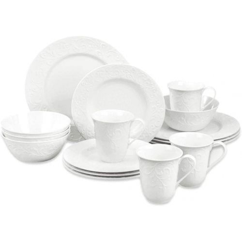 레녹스 Lenox Opal Innocence Carved Dinnerware, 21.55 LB, 16 Piece Place Setting