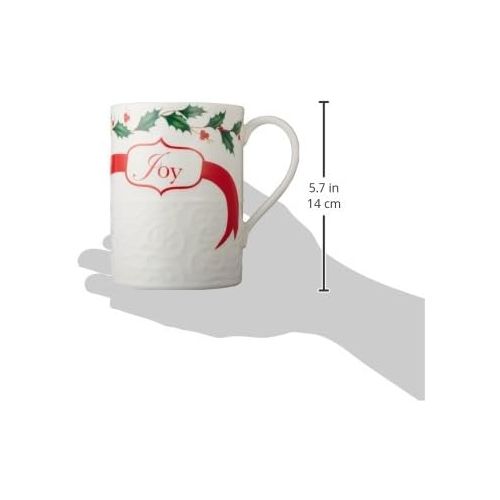 레녹스 Lenox Holiday Carved Mugs (Set of 4), Ivory