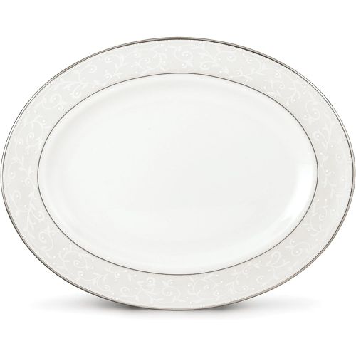 레녹스 Lenox Opal Innocence 13 Oval Serving Platter, White