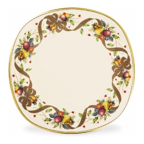 레녹스 Lenox Holiday Tartan Square Dinner Plate