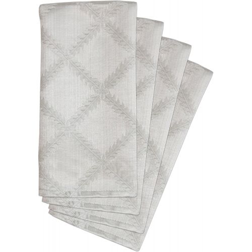 레녹스 Lenox Laurel Leaf Set of 4 Napkins, Platinum