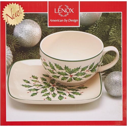 레녹스 Lenox Holiday Sips and Snacks Serveware Set, Ivory