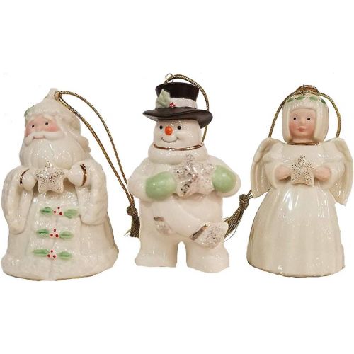 레녹스 Lenox Holiday Cheer 3 Piece Set Ornaments Snowman, Santa and Angel