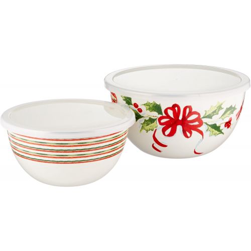 레녹스 Lenox Home for The Holidays Bowls (Set of 2), Ivory