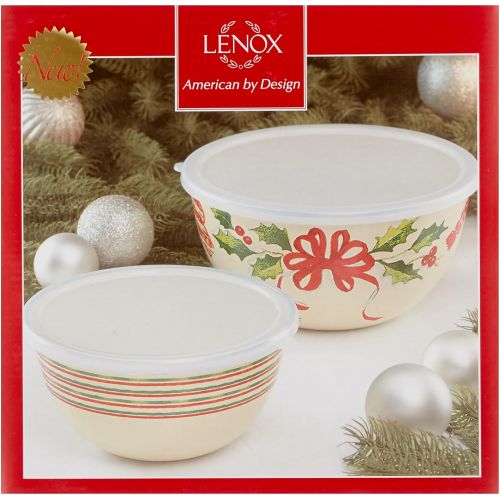 레녹스 Lenox Home for The Holidays Bowls (Set of 2), Ivory
