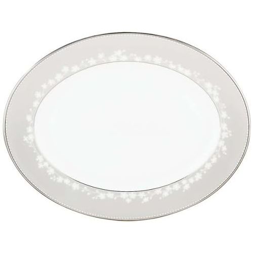 레녹스 Lenox Bellina Bone China Platinum Banded 13 Oval Platter