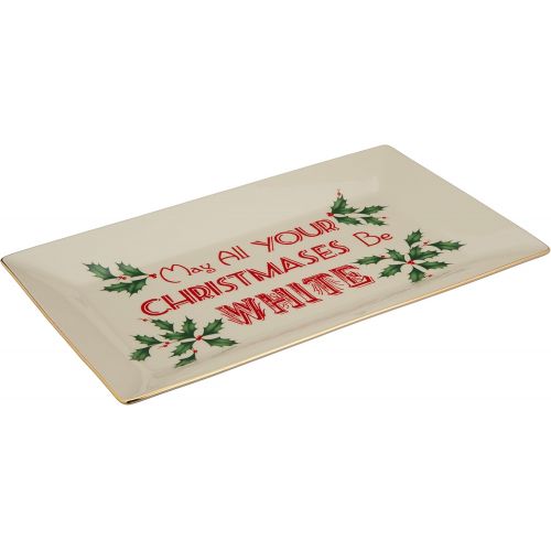 레녹스 Lenox Home for The Holidays Sentiment Platter, Ivory