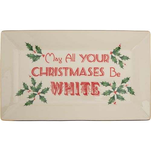 레녹스 Lenox Home for The Holidays Sentiment Platter, Ivory