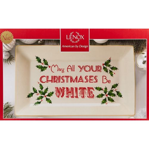 레녹스 Lenox Home for The Holidays Sentiment Platter, Ivory