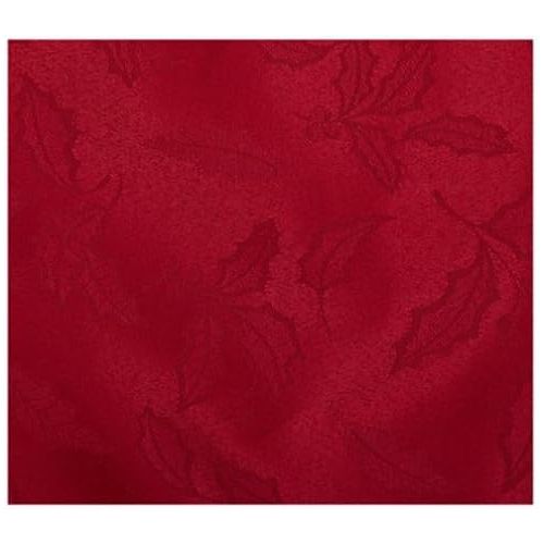 레녹스 Lenox Holly Damask Tablecloth, 70 Inch Round, Red