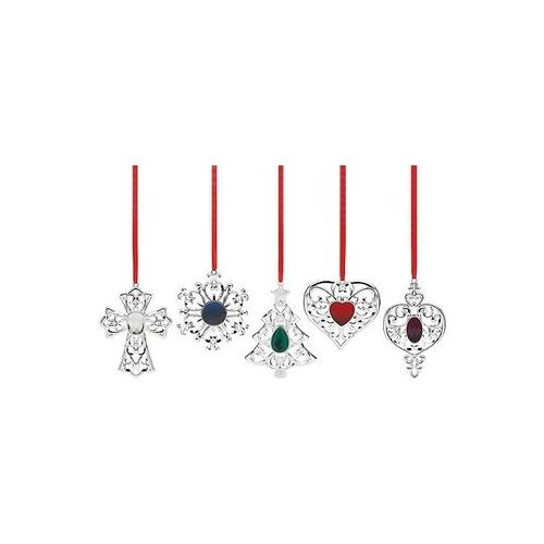 레녹스 Lenox Bejeweled Silverplated Holiday Ornament Set 5 Piece (5)