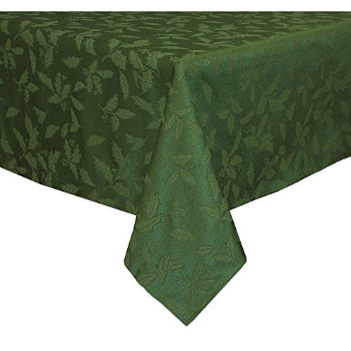 레녹스 Lenox Holly Damask Tablecloth, 52 by 70 Inch, Green