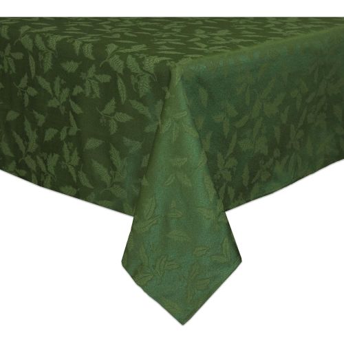 레녹스 Lenox Holly Damask Tablecloth, 52 by 70 Inch, Green