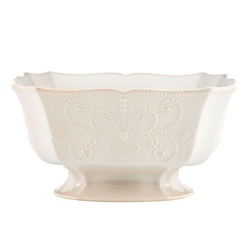 레녹스 Lenox French Perle Footed Centerpiece Bowl, White