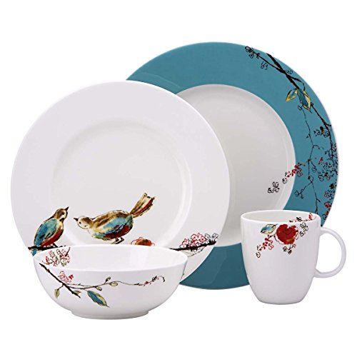 레녹스 Lenox Chirp 4 Piece Place Setting, 5.1 LB, Multi