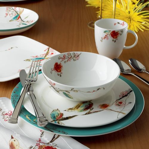 레녹스 Lenox Chirp 4 Piece Place Setting, 5.1 LB, Multi