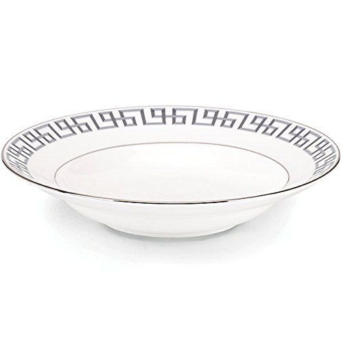 레녹스 Lenox Darius Silver Rimmed Bowl, 1.00 LB, Taupe/Grey