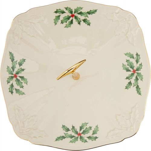 레녹스 Lenox Holiday Archive Dessert Plate with Handle, Ivory