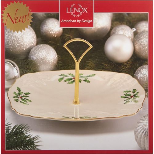 레녹스 Lenox Holiday Archive Dessert Plate with Handle, Ivory